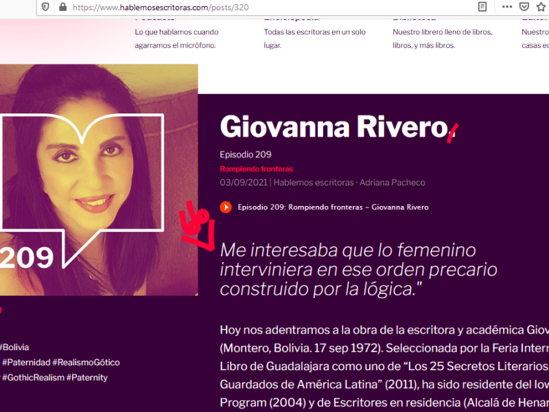 Una conversación en Hablemos, escritoras –&nbsp;Podcast